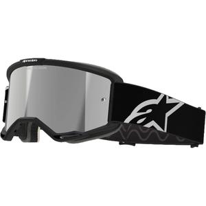 Gogle motocrossowe Alpinestars Vision 5 Corp w kolorze czarnym z lustrzanymi srebrnymi soczewkami