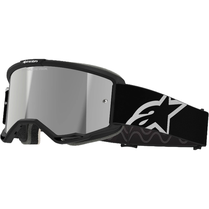 Gogle motocrossowe Alpinestars Vision 5 Corp w kolorze czarnym z lustrzanymi srebrnymi soczewkami