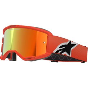 Gogle motocrossowe Alpinestars Vision 5 Corp w kolorze pomarańczowym z lustrzanymi czerwonymi soczewkami
