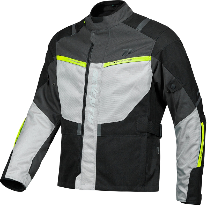 Kurtka motocyklowa damska Seventy Degrees SD-JT85 Tonale czarno-szaro-fluo-żółta