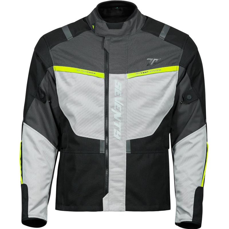 Kurtka motocyklowa damska Seventy Degrees SD-JT85 Tonale czarno-szaro-fluo-żółta