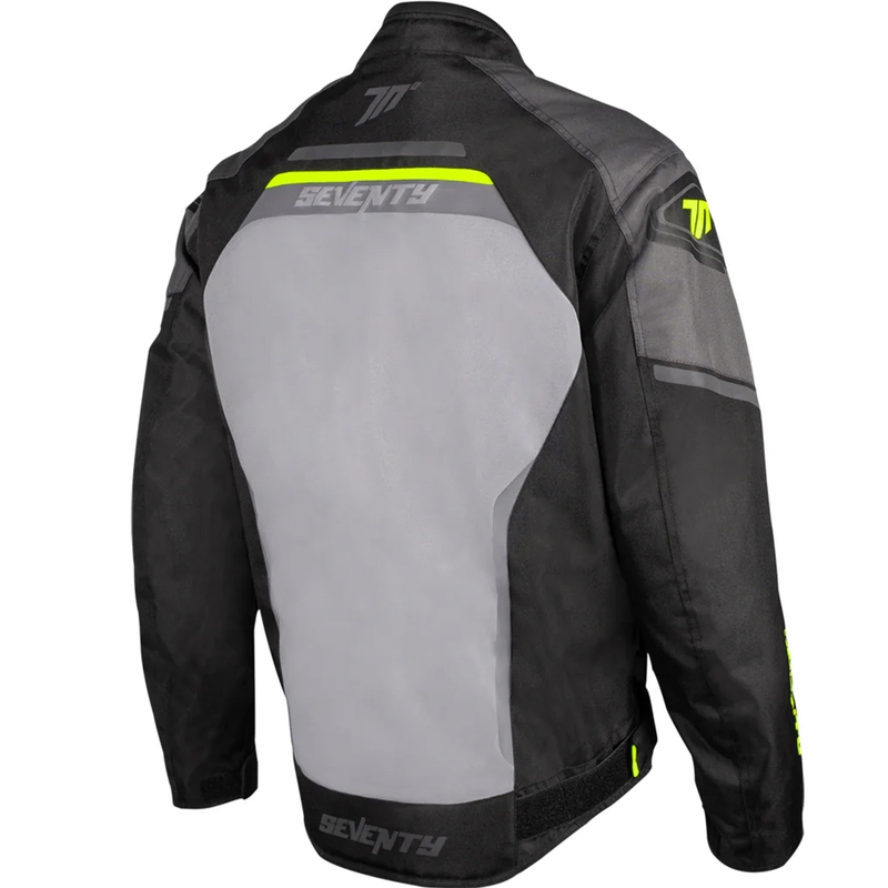 Kurtka motocyklowa Seventy Degrees SD-JR65 Piston czarno-szaro-fluo-żółta
