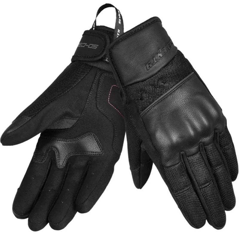 Damskie rękawice motocyklowe Seventy Degrees SD-C38 Icon czarno-różowe