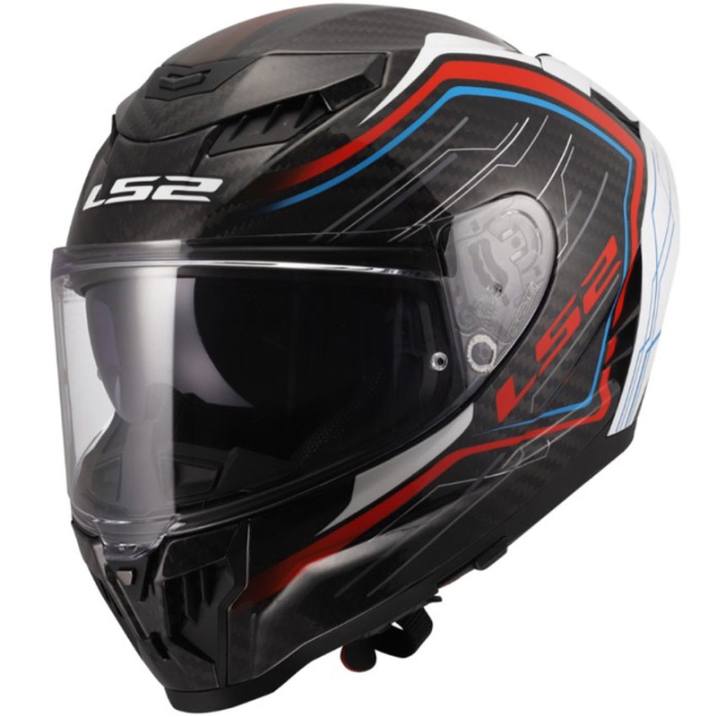 Kask motocyklowy integralny LS2 FF807 Dragon Subic biało-niebiesko-czerwony