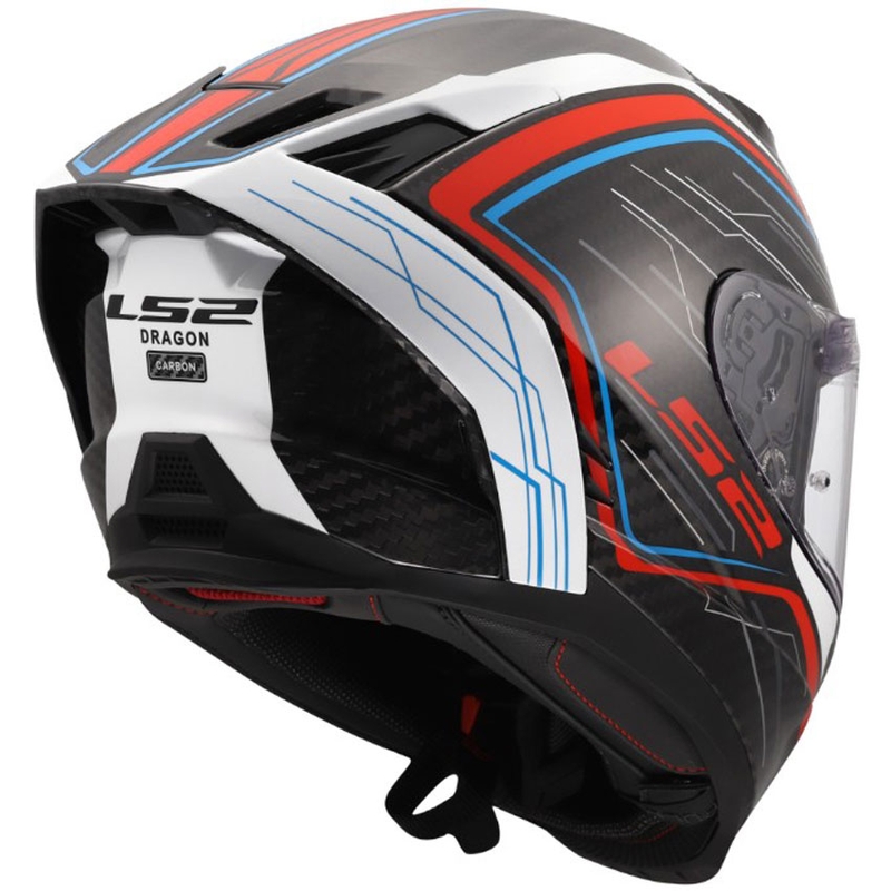 Kask motocyklowy integralny LS2 FF807 Dragon Subic biało-niebiesko-czerwony