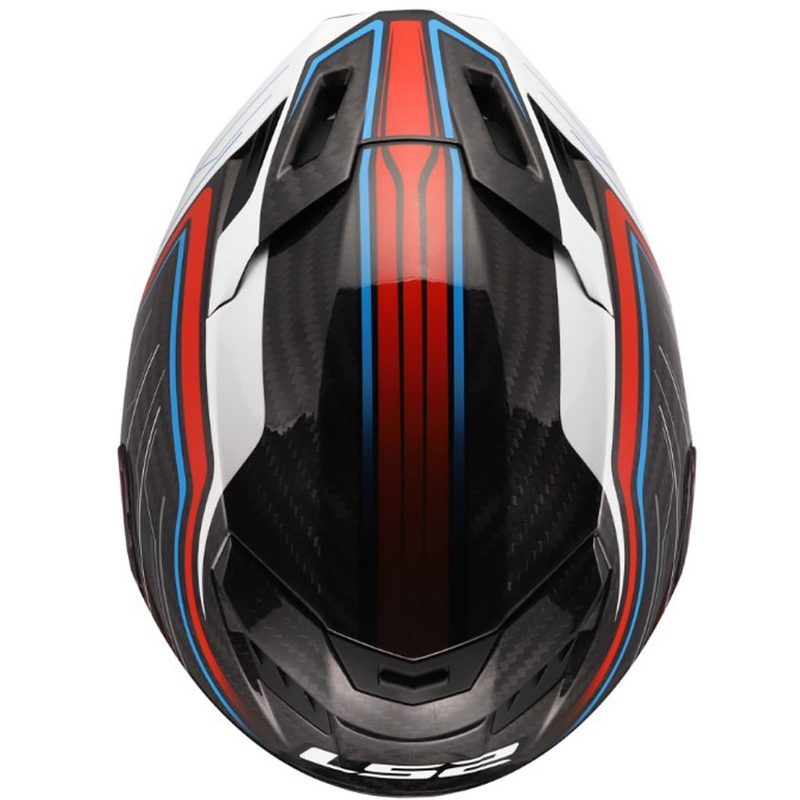 Kask motocyklowy integralny LS2 FF807 Dragon Subic biało-niebiesko-czerwony