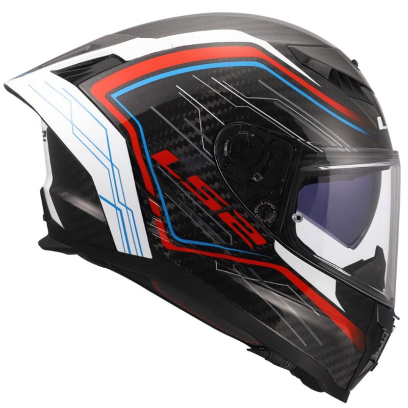 Kask motocyklowy integralny LS2 FF807 Dragon Subic biało-niebiesko-czerwony