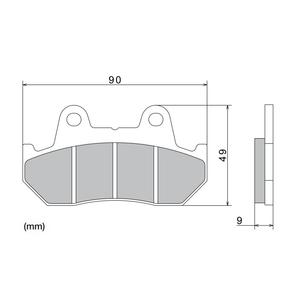 Klocki hamulcowe NISSIN półmetaliczne 90x49x9 mm 2 szt.