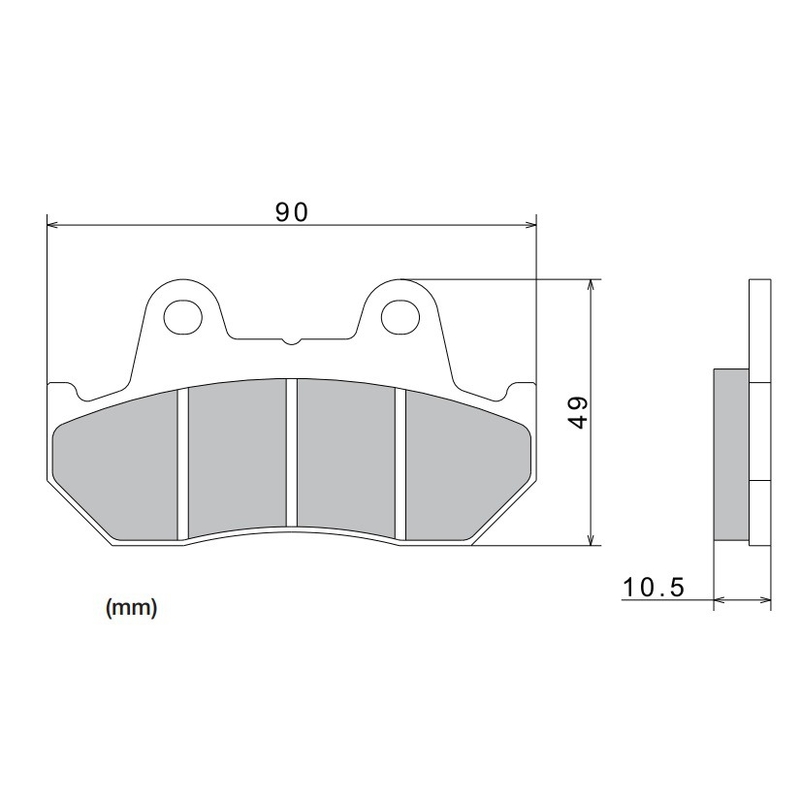 Klocki hamulcowe NISSIN półmetaliczne 90x49x10,5 mm 2 szt.