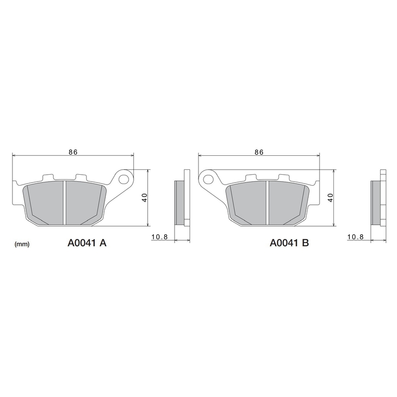 Klocki hamulcowe NISSIN półmetaliczne 86x40x10,8 mm 2 szt.