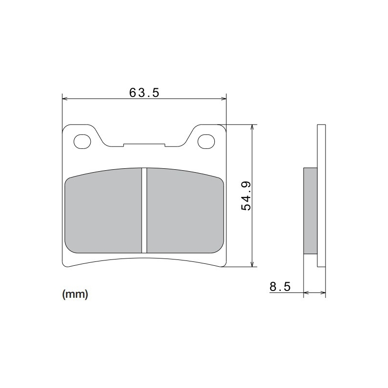 Klocki hamulcowe NISSIN półmetaliczne 63,5x54,9x8,5 mm 2 szt.
