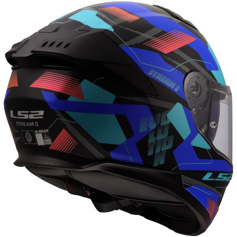 Kask motocyklowy integralny LS2 FF808 Stream II Mika matowy czarno-niebieski