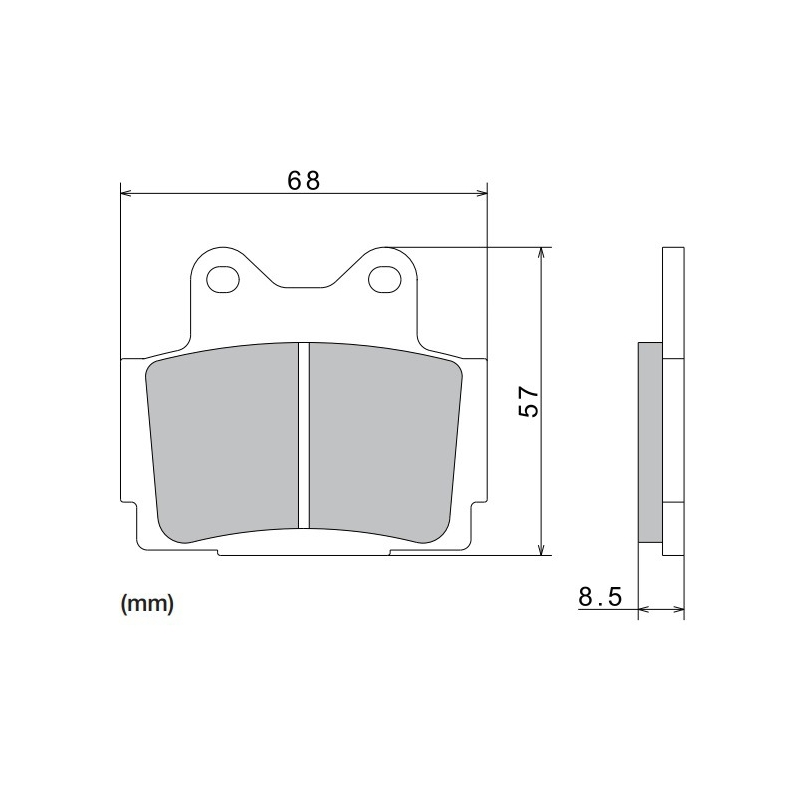 Klocki hamulcowe NISSIN półmetaliczne 68x57x8,5 mm 2 szt.