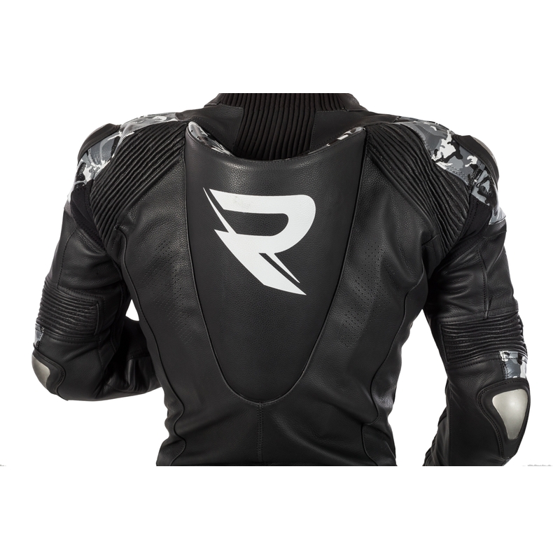 Skórzana kurtka motocyklowa Street Racer Pattern czarno-szara wyprzedaż