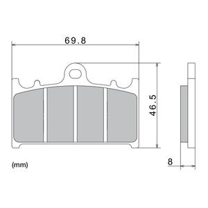 Klocki hamulcowe NISSIN półmetaliczne 69,8x46,5x8 mm 2 szt.