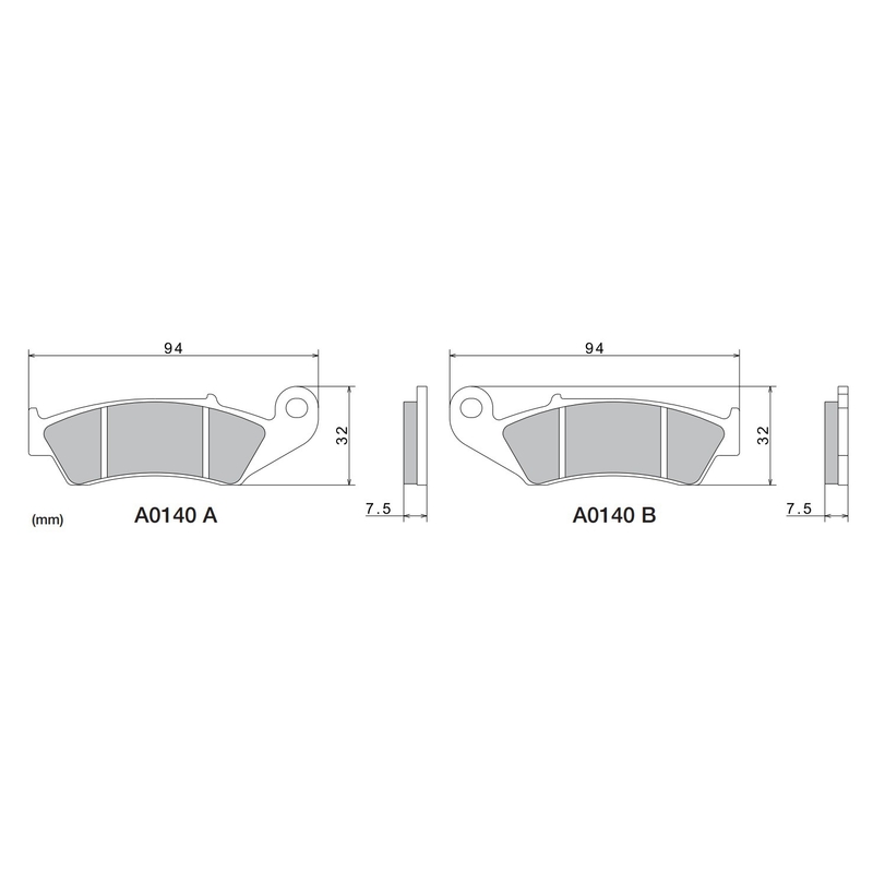 Klocki hamulcowe NISSIN półmetaliczne 94x32x7,5 mm 2 szt.