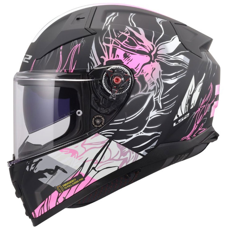 Kask motocyklowy integralny LS2 FF811 Vector II Darflo matowy czarno-różowy