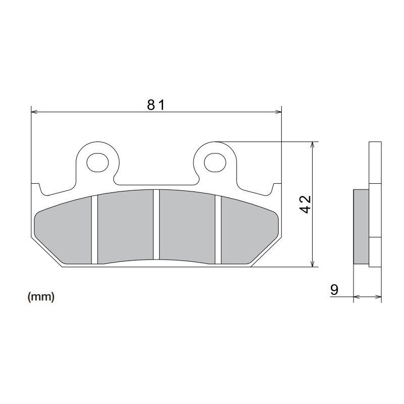Klocki hamulcowe NISSIN półmetaliczne 81x42x9 mm 2 szt.