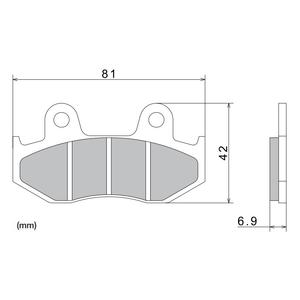 Klocki hamulcowe NISSIN półmetaliczne 81x42x6,9 mm 2 szt.