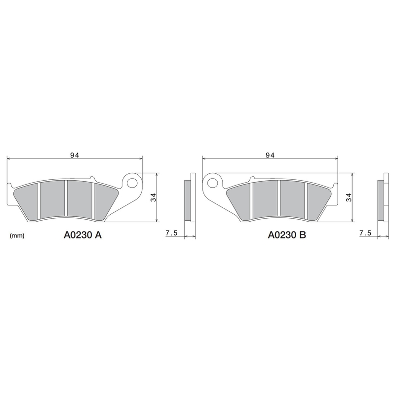 Klocki hamulcowe NISSIN półmetaliczne 94x34x7,5 mm 2 szt.