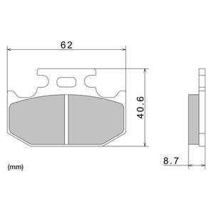 Klocki hamulcowe NISSIN półmetaliczne 62x40,6x8,7 mm 2 szt.