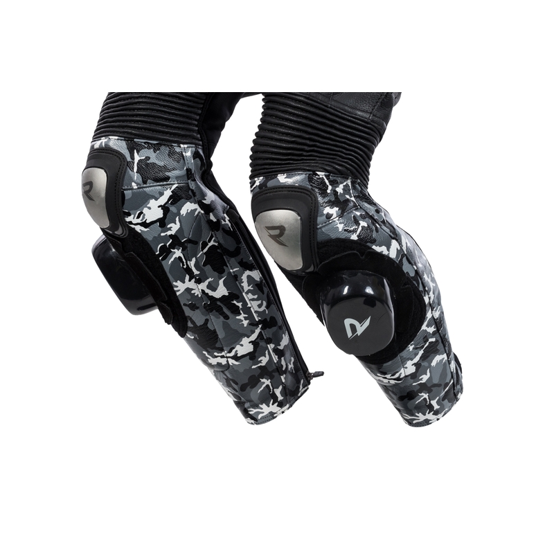 Skórzane spodnie motocyklowe Street Racer Pattern czarno-szare wyprzedaż