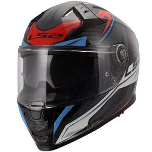 Kask motocyklowy integralny LS2 FF811 Vector II C Savage biało-niebiesko-czerwony