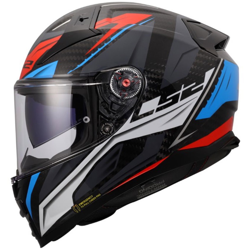 Kask motocyklowy integralny LS2 FF811 Vector II C Savage biało-niebiesko-czerwony