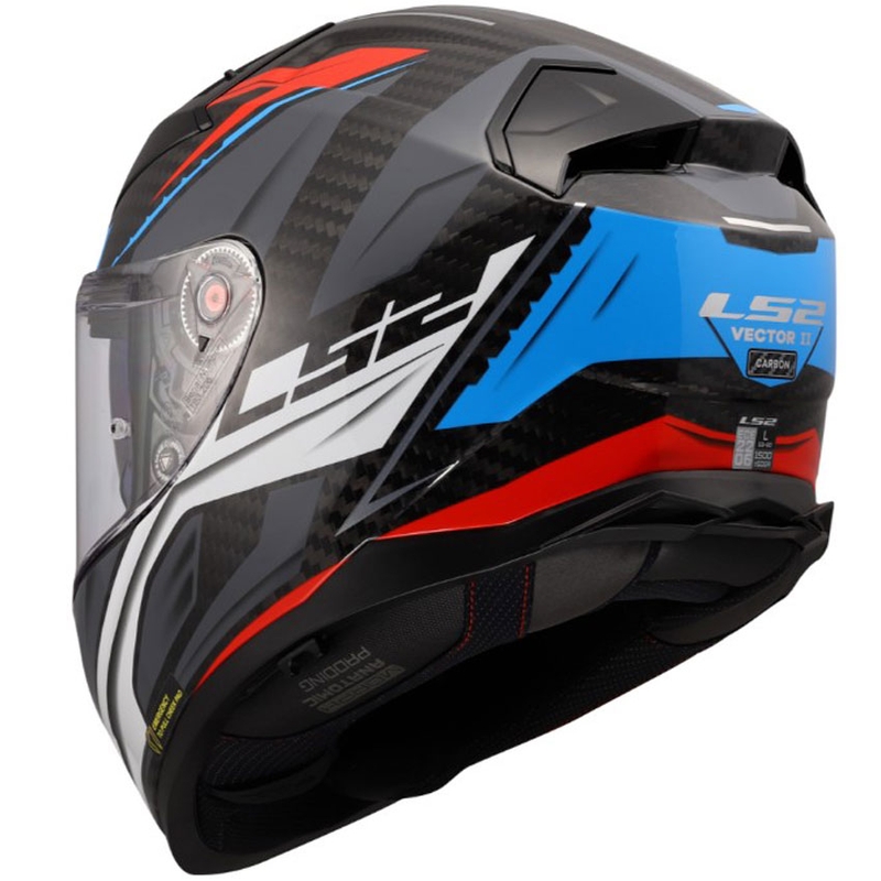 Kask motocyklowy integralny LS2 FF811 Vector II C Savage biało-niebiesko-czerwony