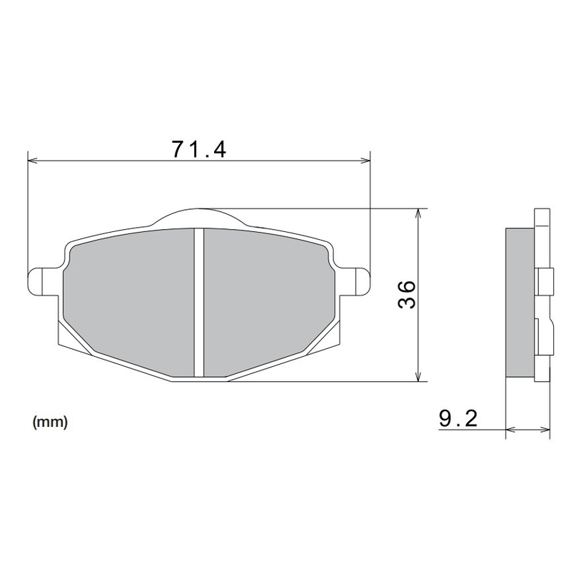 Klocki hamulcowe NISSIN półmetaliczne 71,4x36x9,2 mm 2 szt.