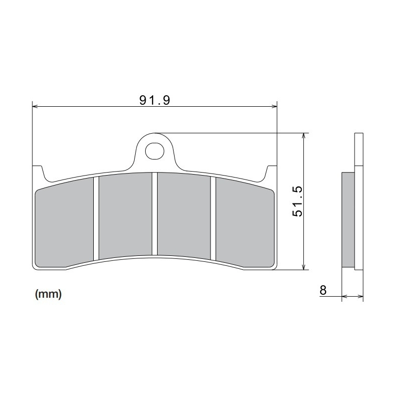 Klocki hamulcowe NISSIN półmetaliczne 91,9x51,5x8 mm 2 szt.
