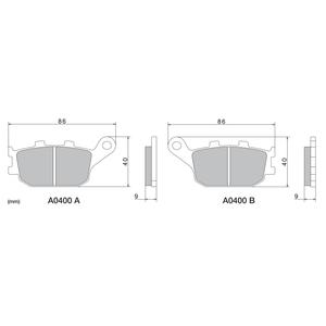 Klocki hamulcowe NISSIN półmetaliczne 86x40x9 mm 2 szt.