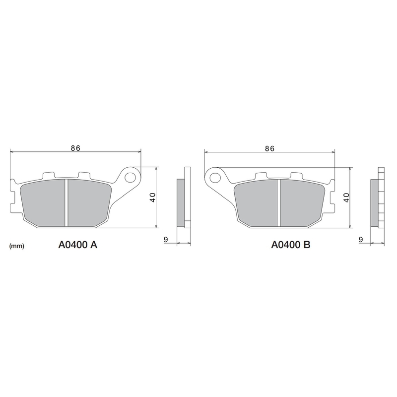 Klocki hamulcowe NISSIN półmetaliczne 86x40x9 mm 2 szt.