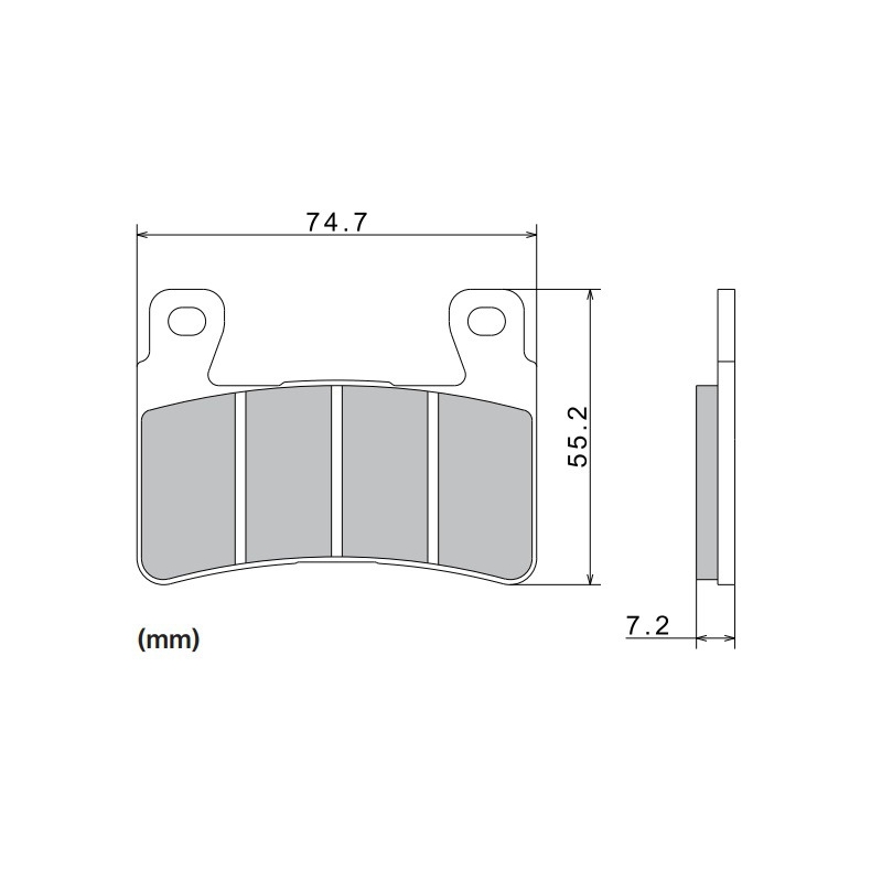 Klocki hamulcowe NISSIN półmetaliczne 74,7x55,2x7,2 mm 2 szt.