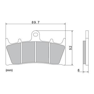 Klocki hamulcowe NISSIN półmetaliczne 89,7x52x8 mm 2 szt.