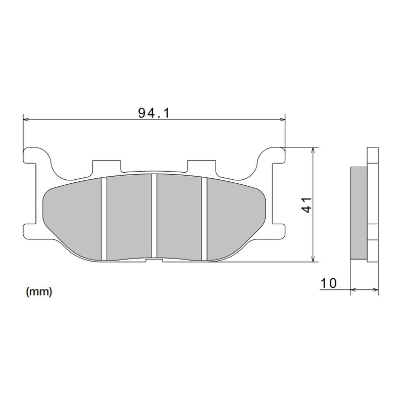 Klocki hamulcowe NISSIN półmetaliczne 94,1x41x10 mm 2 szt.