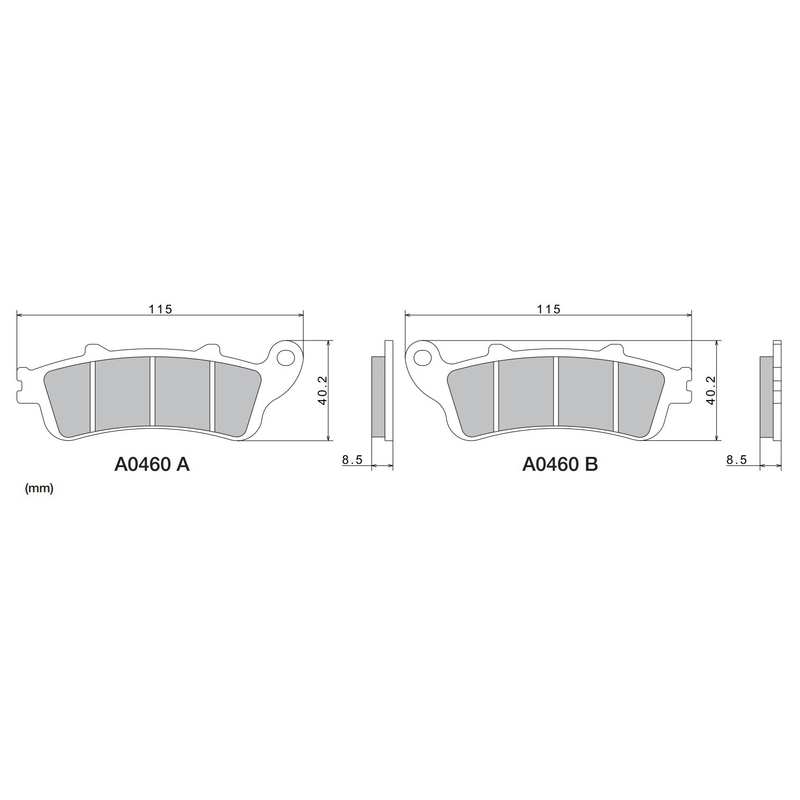 Klocki hamulcowe NISSIN półmetaliczne 115x40,2x8,5 mm 2 szt.