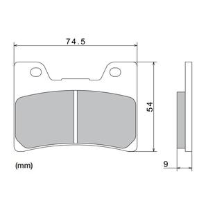 Klocki hamulcowe NISSIN półmetaliczne 74,5x54x9 mm 2 szt.
