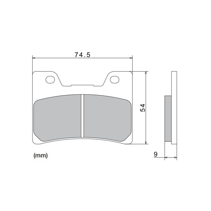 Klocki hamulcowe NISSIN półmetaliczne 74,5x54x9 mm 2 szt.