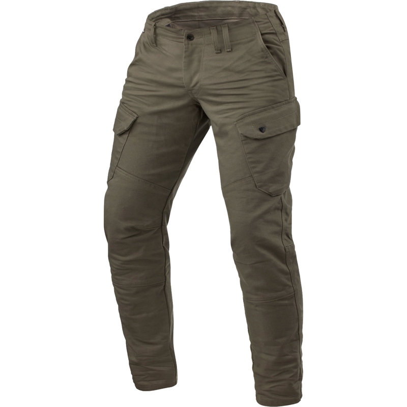 Przycięte dżinsy motocyklowe Revit Cargo TF khaki