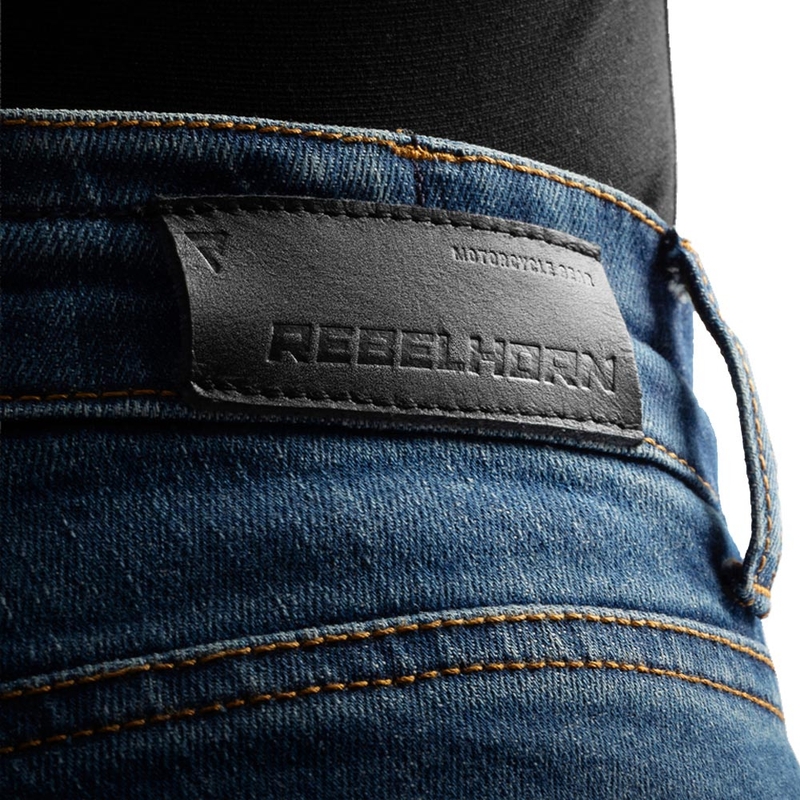 Rebelhorn Classic – jednowarstwowe jeansy moto w kolorze spranego niebieskiego - krótka nogawka