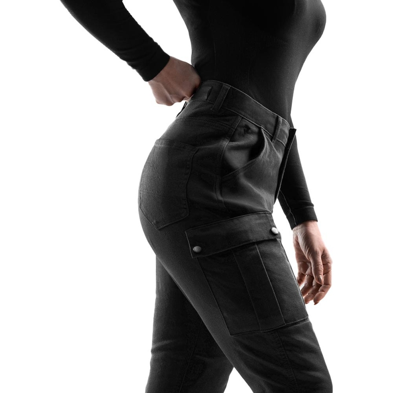 Damskie jeansy motocyklowe Rebelhorn Faster czarne