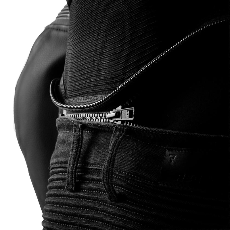 Kurtka motocyklowa skórzana Rebelhorn Vandal 2 czarno-szaro-fluo-żółta