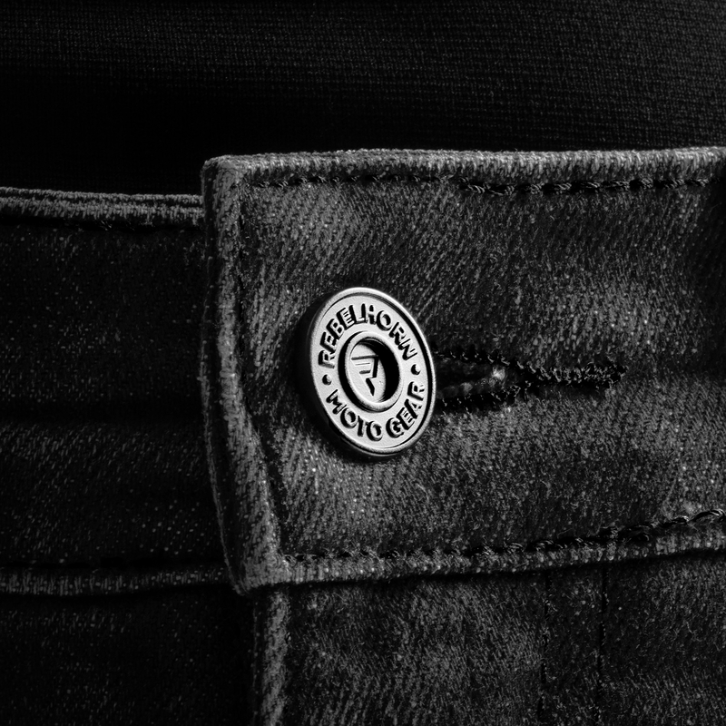 Damskie jeansy motocyklowe Rebelhorn Classic Mono, sprana czerń