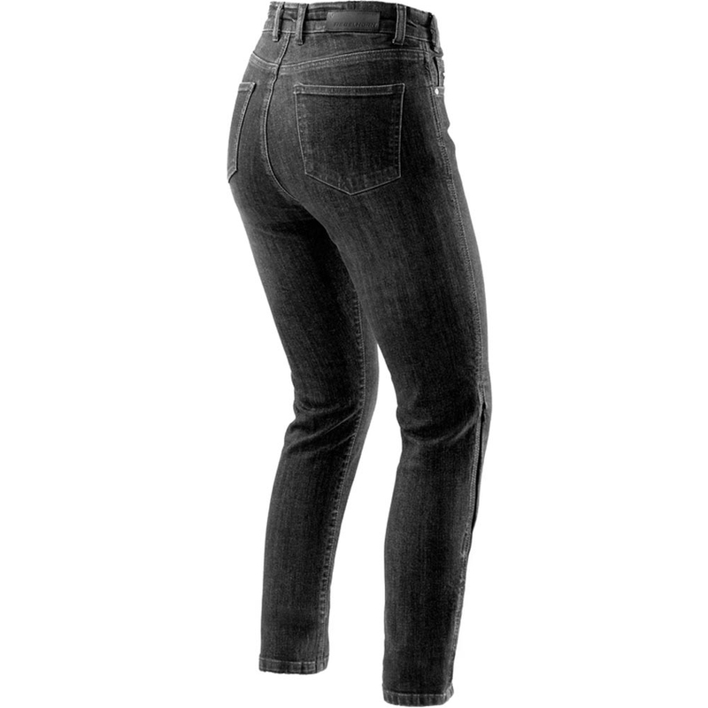 Damskie jeansy motocyklowe Rebelhorn Classic Mono, skrócone, sprana czerń