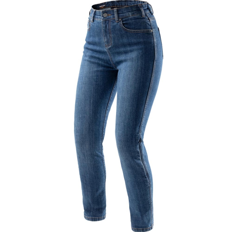 Damskie jeansy motocyklowe Rebelhorn Classic Mono w kolorze spranego błękitu