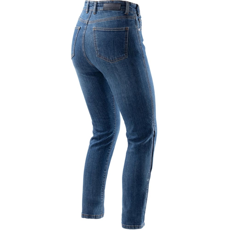 Damskie jeansy motocyklowe Rebelhorn Classic Mono, skrócone, w kolorze spranego błękitu