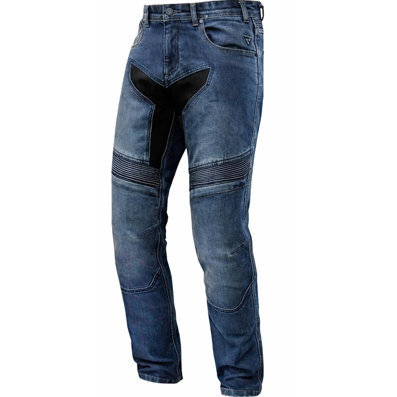Jeansy motocyklowe Rebelhorn Eagle 4 SF skrócone, sprany niebieski