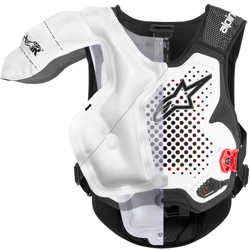Kamizelka z poduszką powietrzną Alpinestars TECH-AIR®MX PLASMA w kolorze biało-czarno-czerwonym
