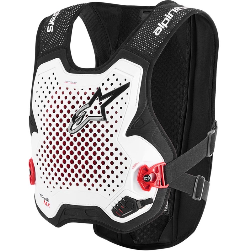 Kamizelka z poduszką powietrzną Alpinestars TECH-AIR®MX PLASMA w kolorze biało-czarno-czerwonym